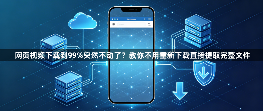 网页视频下载到99%突然不动了？教你不用重新下载直接提取完整文件1