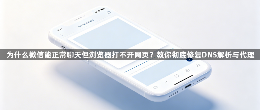 为什么微信能正常聊天但浏览器打不开网页?教你彻底修复DNS解析与代理1