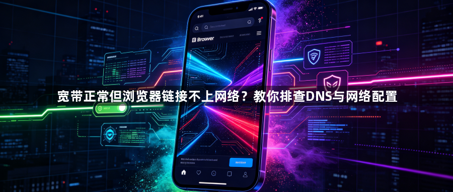 宽带正常但浏览器链接不上网络？教你排查DNS与网络配置1