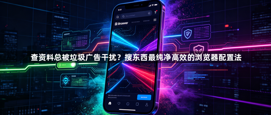查资料总被垃圾广告干扰?搜东西最纯净高效的浏览器配置法1