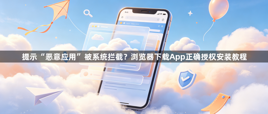 提示“恶意应用”被系统拦截?浏览器下载App正确授权安装教程1