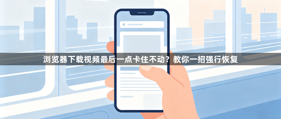 浏览器下载视频最后一点卡住不动?教你一招强行恢复1