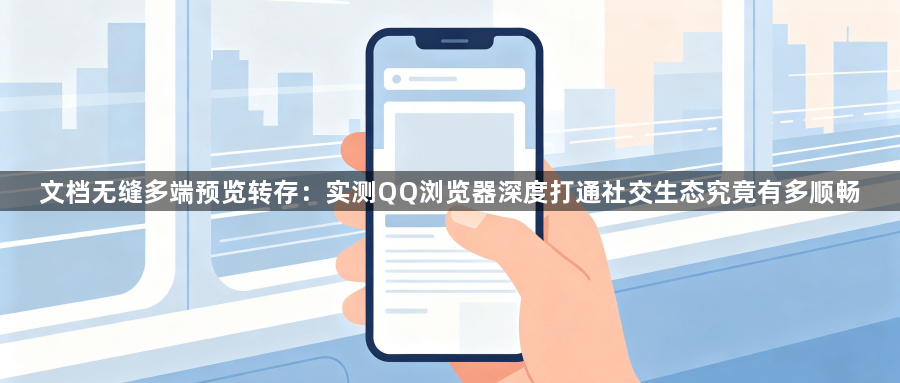 文档无缝多端预览转存:实测QQ浏览器深度打通社交生态究竟有多顺畅1