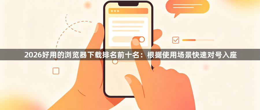 2026好用的浏览器下载排名前十名:根据使用场景快速对号入座1