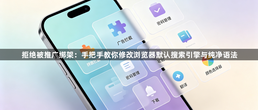 拒绝被推广绑架:手把手教你修改浏览器默认搜索引擎与纯净语法1