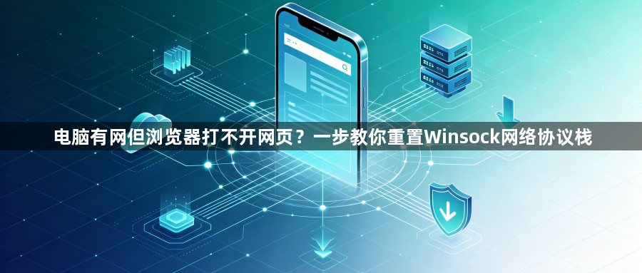 电脑有网但浏览器打不开网页?一步教你重置Winsock网络协议栈1