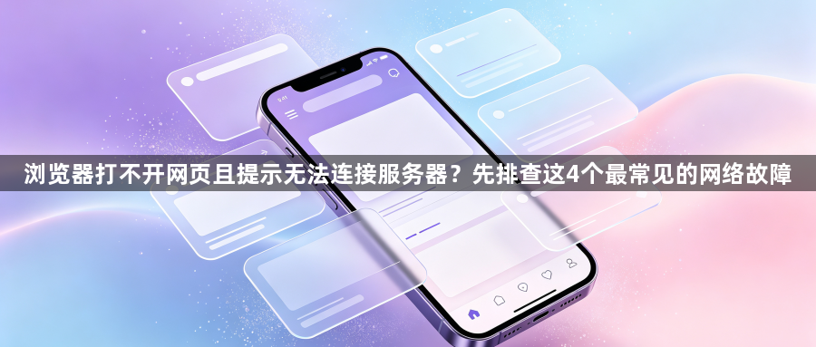 浏览器打不开网页且提示无法连接服务器?先排查这4个最常见的网络故障1