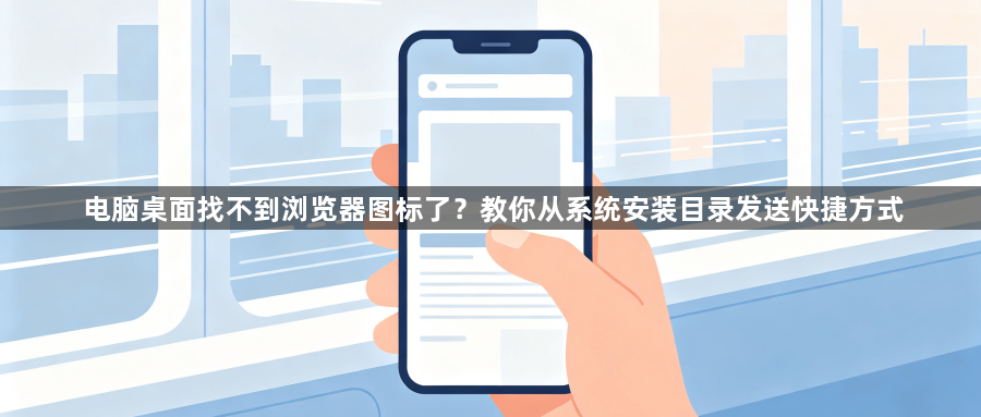 电脑桌面找不到浏览器图标了？教你从系统安装目录发送快捷方式1